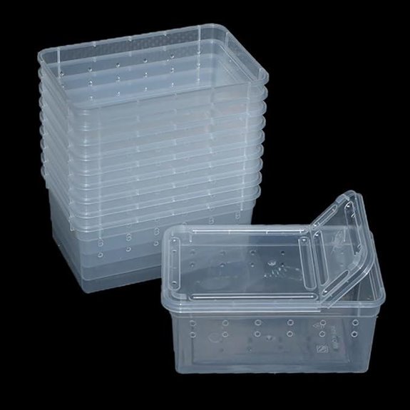 10 Pc Reptile Terrarium Feeding Boxes (5.9 x 3.9 x 2.5 in)