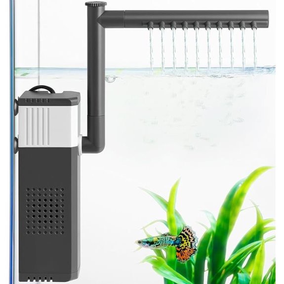 10W Aquarium Filter for 10-35Gal Fish Tank 3-in-1 Filtration System