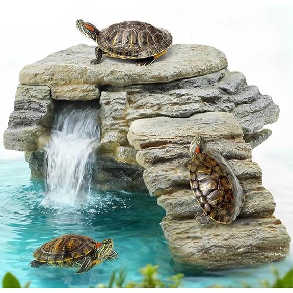 MIXJOY 130GPH Turtle Tank Filter with Basking Platform