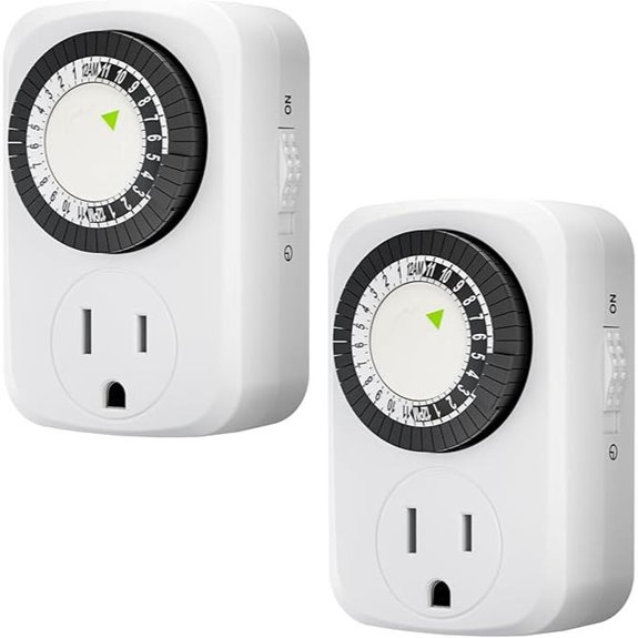 HBN 24-Hour Mechanical Outlet Timer (2-Pack)