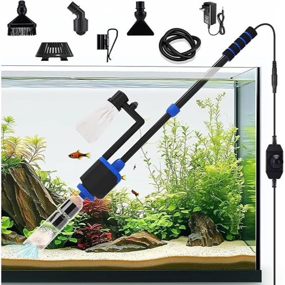 AQQA 36W Electric Aquarium Vacuum Gravel Cleaner (6-in-1)