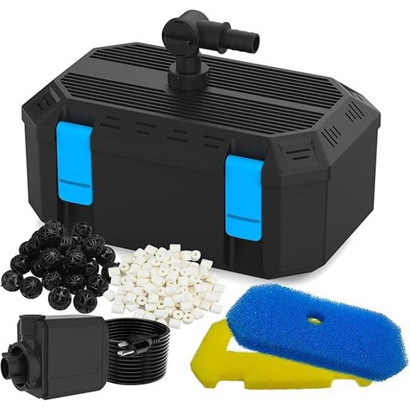 400GPH Pond Filter Pump with 4-Stage Filtration for 200-350 Gallon Ponds