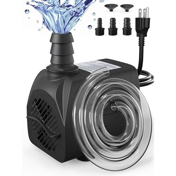400GPH Submersible Water Pump with 3 Nozzles (1500L/H 25W)
