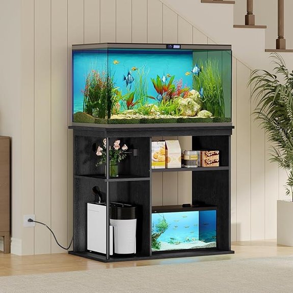 MAHANCRIS 40-50 Gallon Fish Tank Stand with Storage Shelves