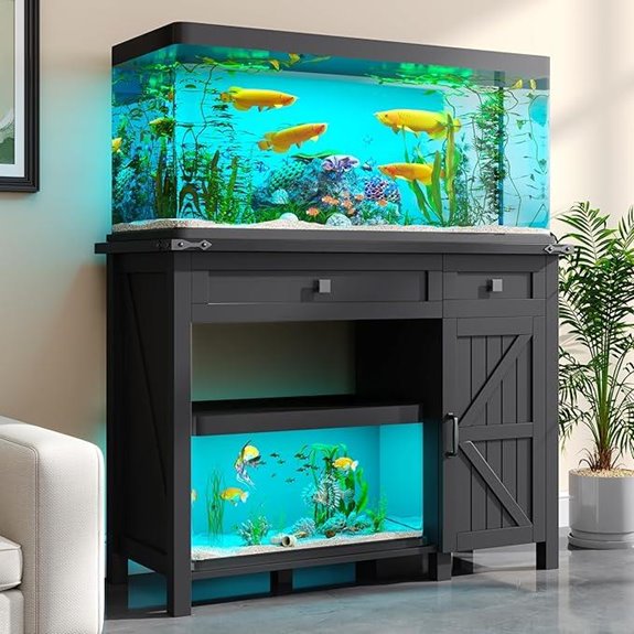 kepptory 40 Gallon Fish Tank Stand with Storage (Black)