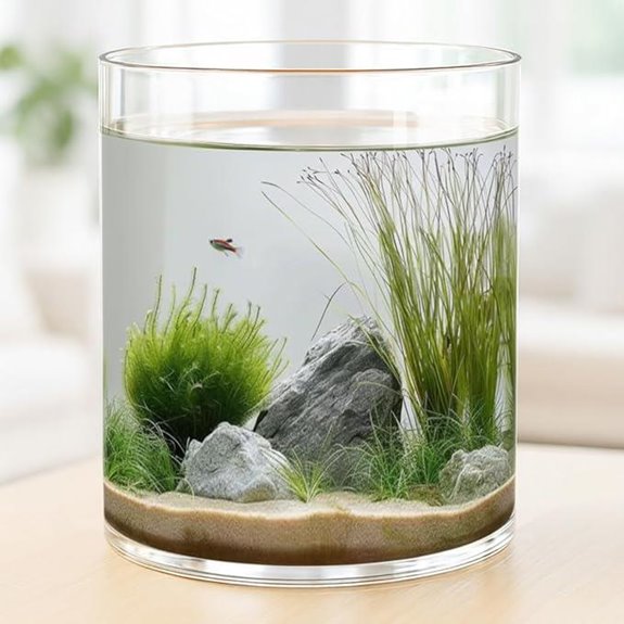 Maxdot 2.5 Gallon Cylindrical Glass Fish Tank