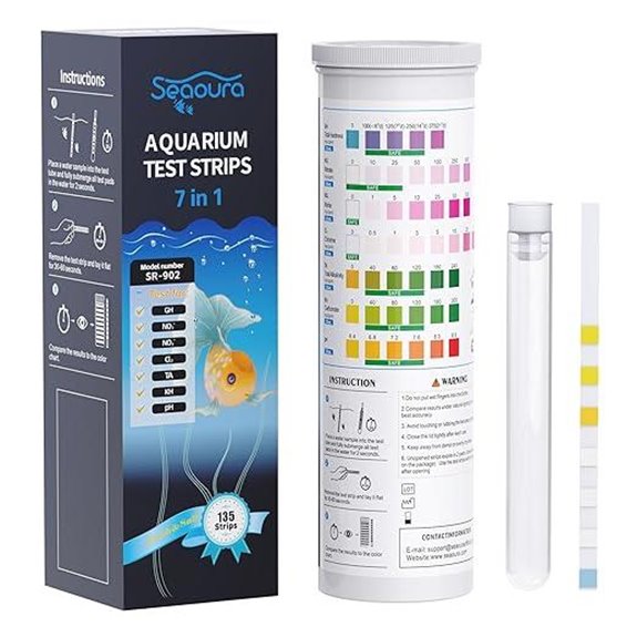 SEAOURA 7-in-1 Aquarium Test Kit (135 Strips)