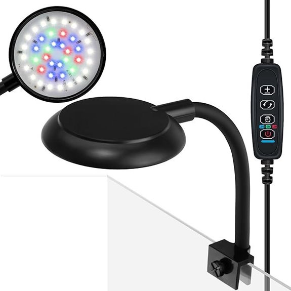DaToo Mini Clip-On Aquarium Light 7W with Timer