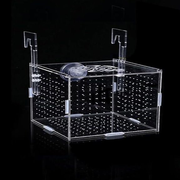 Acrylic Fish Breeding Box with Suction Cups (6x4x4in)