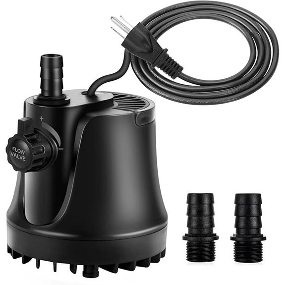 AQQA Submersible Aquarium Water Pump with Adjustable Switch (15W 265GPH)