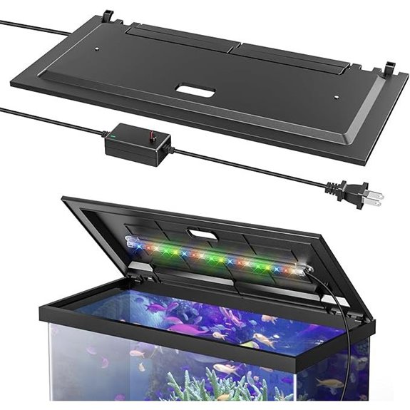 LED Aquarium Hood with Adjustable Colored Light Fits 24-Inch Tanks