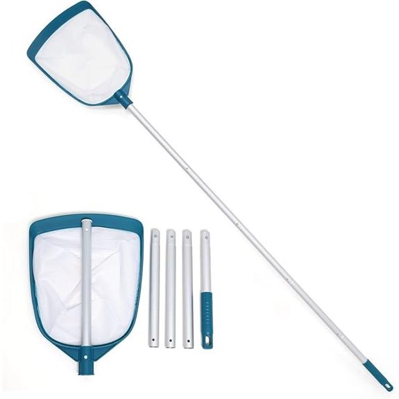 POOLWHALE Pool Leaf Net Skimmer Rake with Adjustable Pole