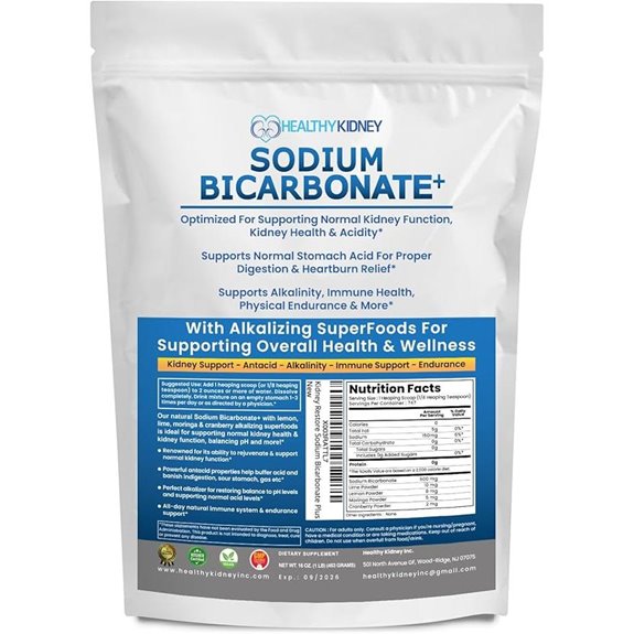 Organic Sodium Bicarbonate Alkaline Supplement Powder 1LB