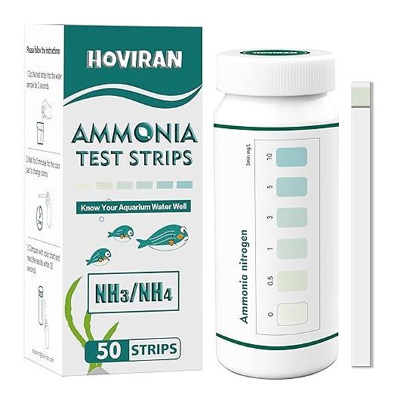 Ammonia Aquarium Test Strips for Freshwater and Saltwater (50 Count)