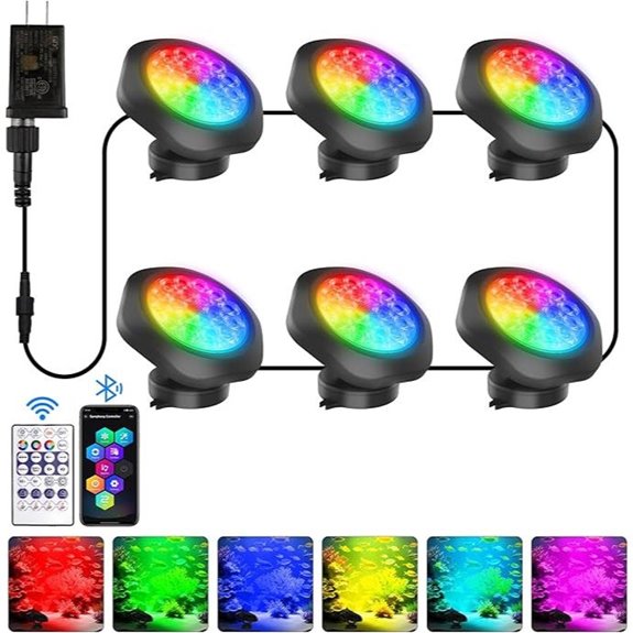 T-SUN Colored Pond Lights with APP and Remote Control