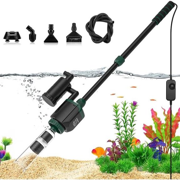 AQQA 34W 6-in-1 Fish Tank Gravel Vacuum Cleaner