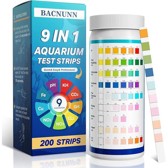 BACNUNN Aquarium Test Strips 9-in-1 Water Testing Kit (200 Count)