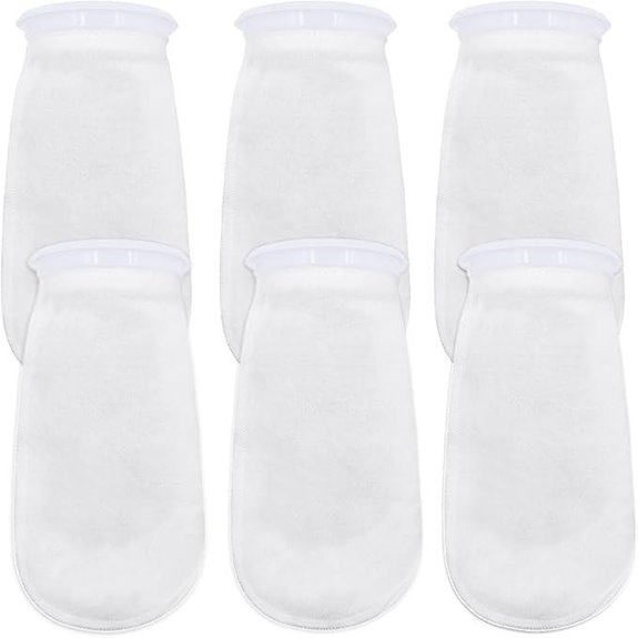 6Pcs 4x10 200 Micron Aquarium Filter Socks
