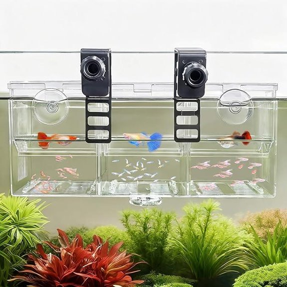Triple-Chamber Aquarium Fish Breeder & Isolation Box