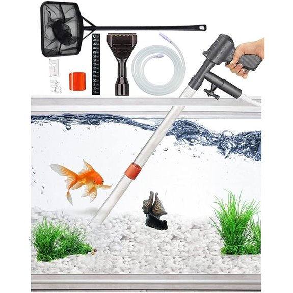 QZQ Aquarium Gravel Cleaner Vacuum Kit with Thermometers