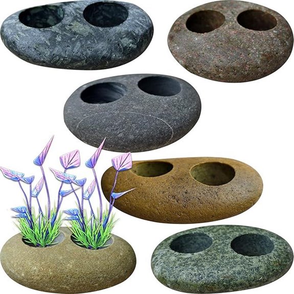 Natural River Stone Plant Weights for Aquarium (6pcs)
