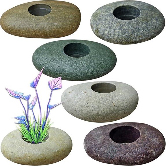 Natural River Stone Plant Weights for Aquarium 6-Pack