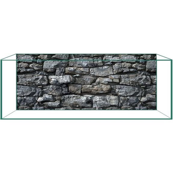 Aquarium Background Ultra HD Static Cling Rock Wall Design (11.8x23.6)