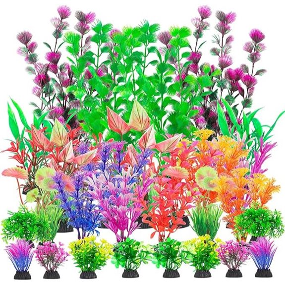CousDUoBe 30Pcs Artificial Aquarium Plants Set
