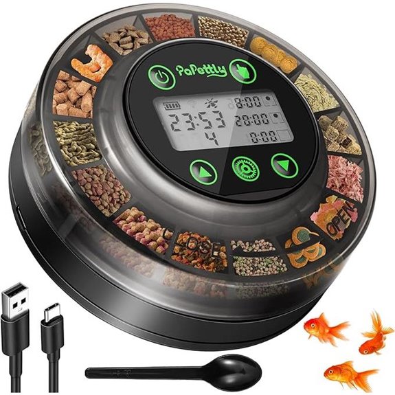 Papettly Automatic Fish Feeder for Aquarium with Timer and LCD Display
