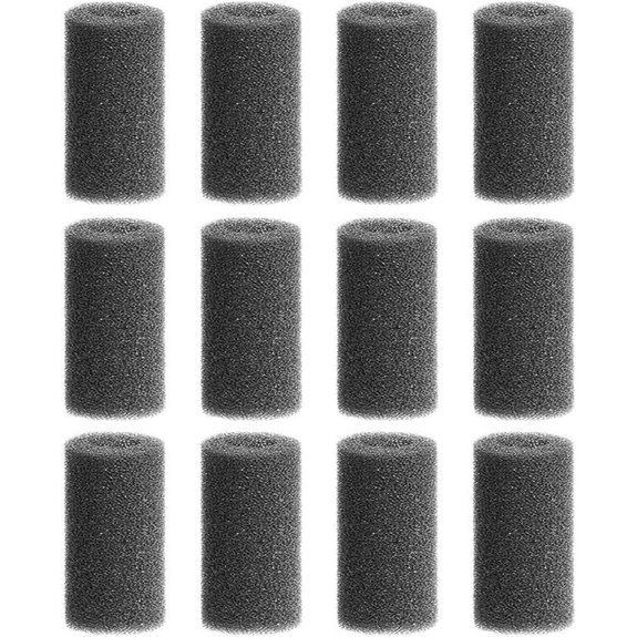 12-Piece Black Pre-Filter Sponge for Aquarium Fish Tank