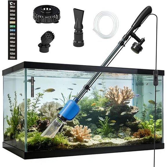 6-in-1 Electric Aquarium Gravel Cleaner Vacuum (Blue)