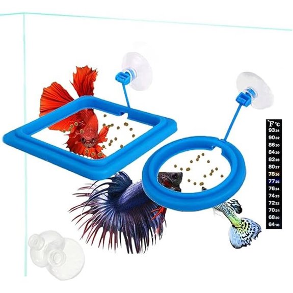 2 Pcs Fish Feeding Ring with Suction Cup (Blue)