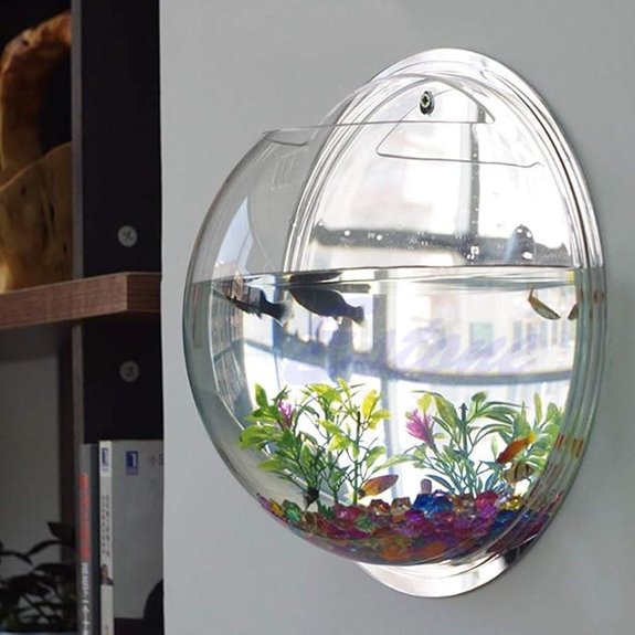 Clear Acrylic Wall Mounted Betta Fish Bowl