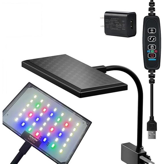 Clip-On Aquarium Light with Timer (3 Modes Full Spectrum)