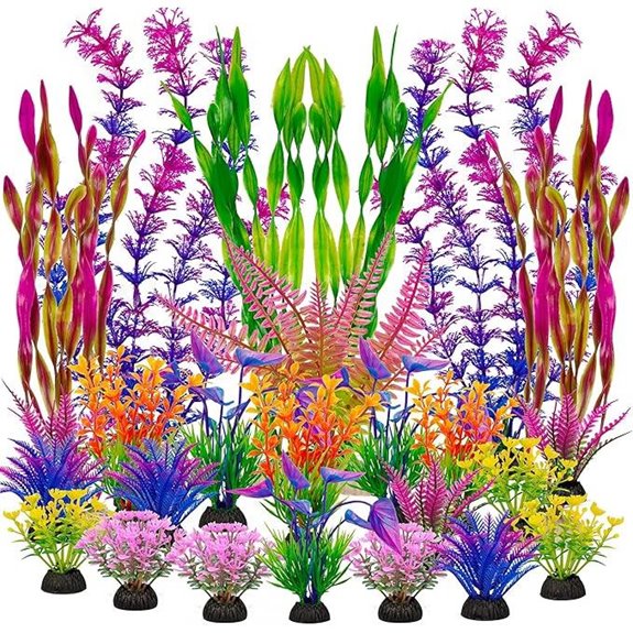 Ameliade Artificial Plastic Aquarium Plants (Colorful)