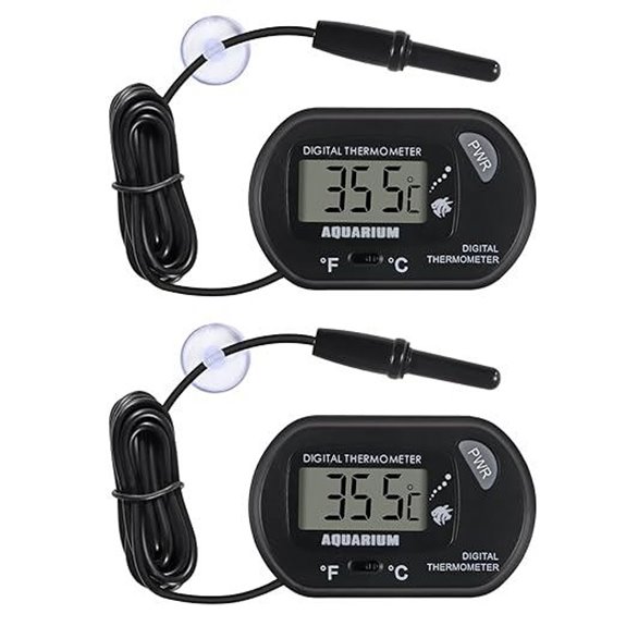 2-Pack Digital Aquarium Thermometer with LCD Display