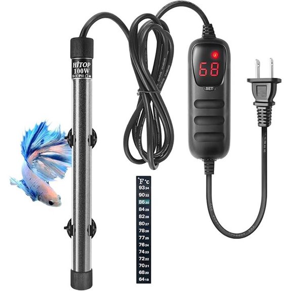 HITOP 100W Digital Submersible Aquarium Heater with Temperature Controller