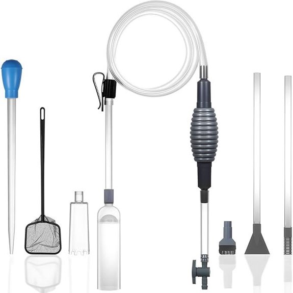 Aquarium Siphon Vacuum Cleaner Kit with Dual Tubes