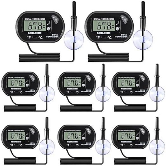 8pcs Aquarium LCD Digital Thermometer with Suction Cup