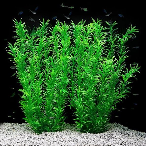 JIHAQUA Extra Large 21 Aquarium Decor Plastic Plants (2-Pack)
