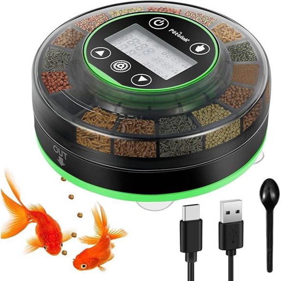 Automatic Fish Feeder with Timer and LCD Display