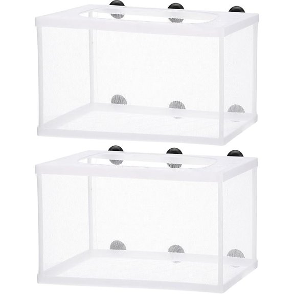 2 Pieces Fish Tank Breeder Net Mesh Box with Suction Cup