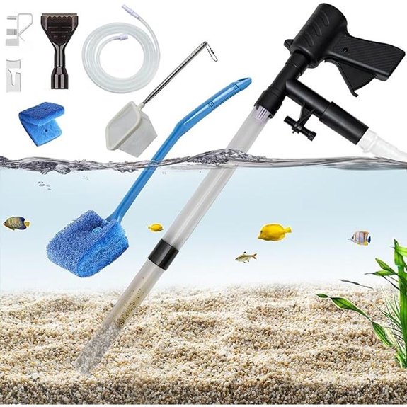 Carefree Fish Aquarium Gravel Cleaner with Water Hose Net & Algae Scraper