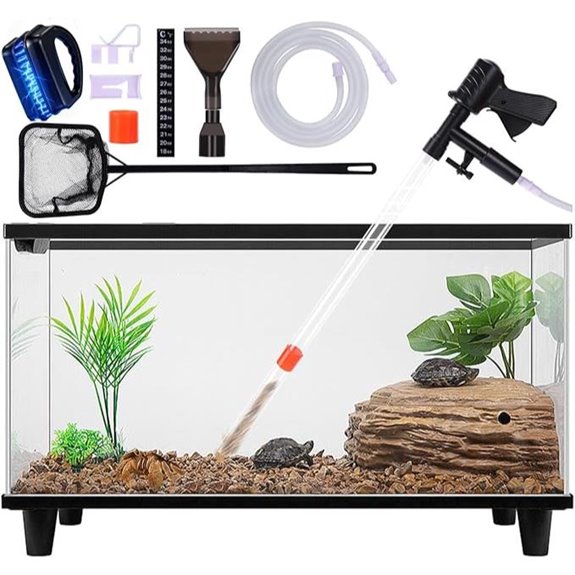 Fish Tank Cleaner Kit with Gravel Vacuum and Magnetic Glass Cleaner