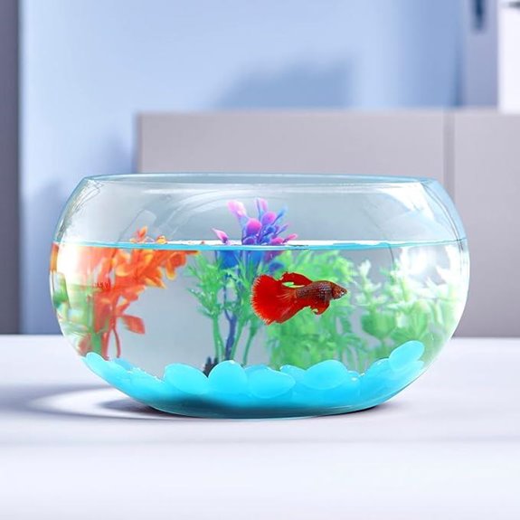 1 Gallon Glass Fish Bowl with Fluorescent Decor