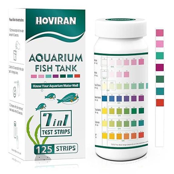Aquarium Test Strips 7-in-1 for Freshwater & Saltwater (125 Count)