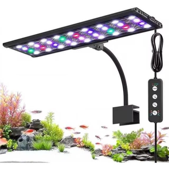 AQQA LED Aquarium Light with Full Spectrum & Timer (11-16 Inch)