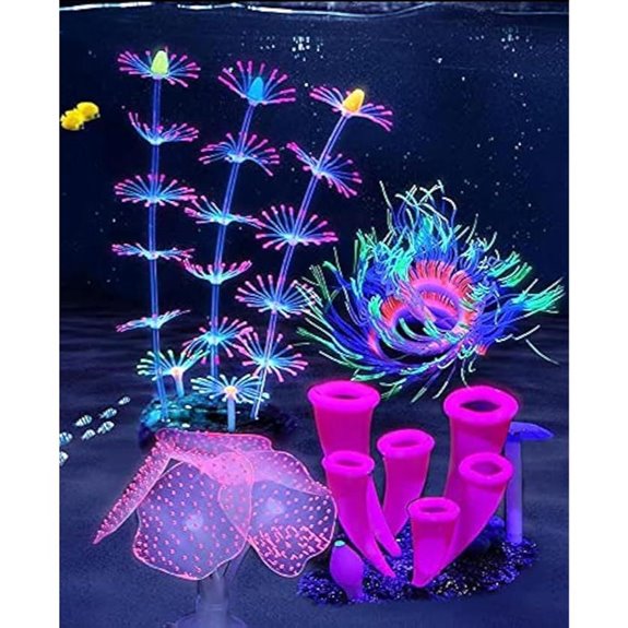 ZtohPyo Glowing Aquarium Coral Reef Decorations (4-Piece)