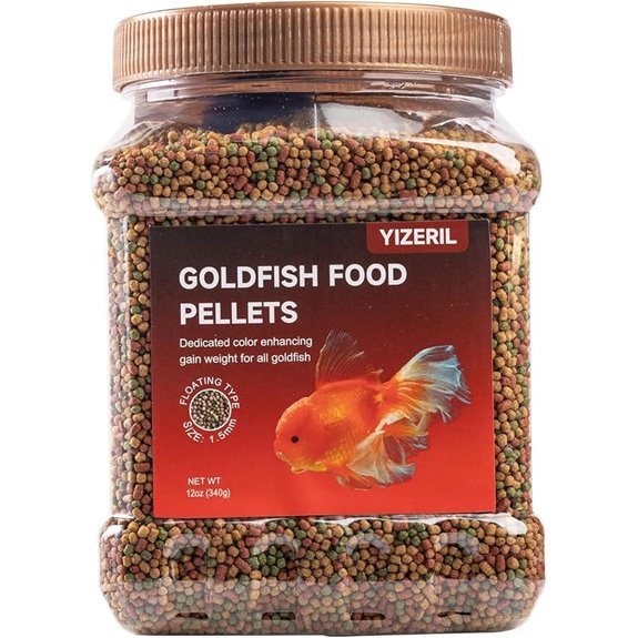 Floating Goldfish Food Pellets 12oz with Krill & Spirulina