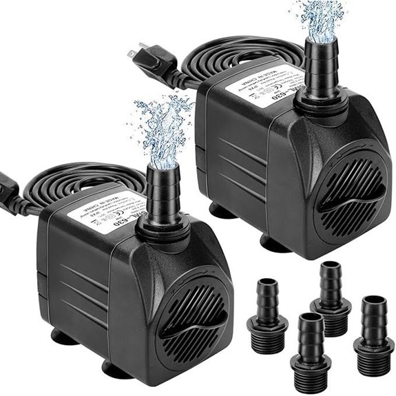 Growneer 550GPH Submersible Fountain Water Pump (2-Pack)